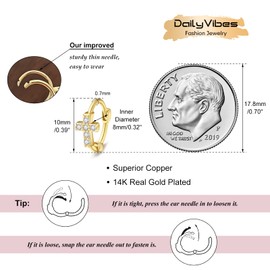 Small Gold Hoop Earrings for Women 14K Gold Plated Hoops Tiny Hypoallergenic Cubic Zirconia Cartilage Gold Huggie Hoop Earrings for Women (Mini Cross)