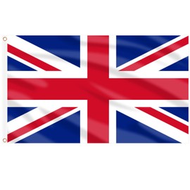 AhfuLife 2 Pcs British Flags 3x5 Ft, Union Jack Flags for Outside - Double Side with Brass Eyelets United Kingdom Flags for Olympic Party Decorations, Bar Garden Street Decoration Indoor Outdoor