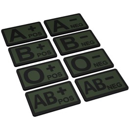 Patch Force - Patch Blood Group - Tactical Rubber Patch Blood Group AB+ (Colour: Olive) as Equipment for German Armed Forces, Police, Fire Brigade and Military - PVC Rubber Velcro Patch 5 cm x 3 cm