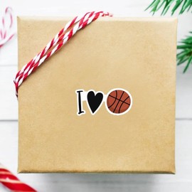 I Love Basketball Sticker, Basketball Decal, Basketball Fan, Gift for Basketball Lovers, Basketball Game Day Vibes, Sports Vinyl Sticker, Game Stickers, Laptop Bottle Sticker 5"