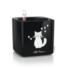 Lechuza® Cube Glossy Cat 14 Black High Gloss 14 x