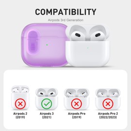 Valkit Compatible Airpods 3rd Generation Case Clear with Cleaner Kit & Lock, Soft TPU Airpods 3 Transparent Case 2021 with Keychain Shockproof Protective Cover Cases for Airpods 3rd Gen Charging Cases