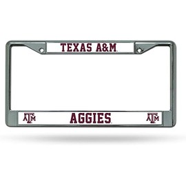 Texas A&M Aggies - 12" x 6" Standard Size - Chrome Metal License Plate Frame