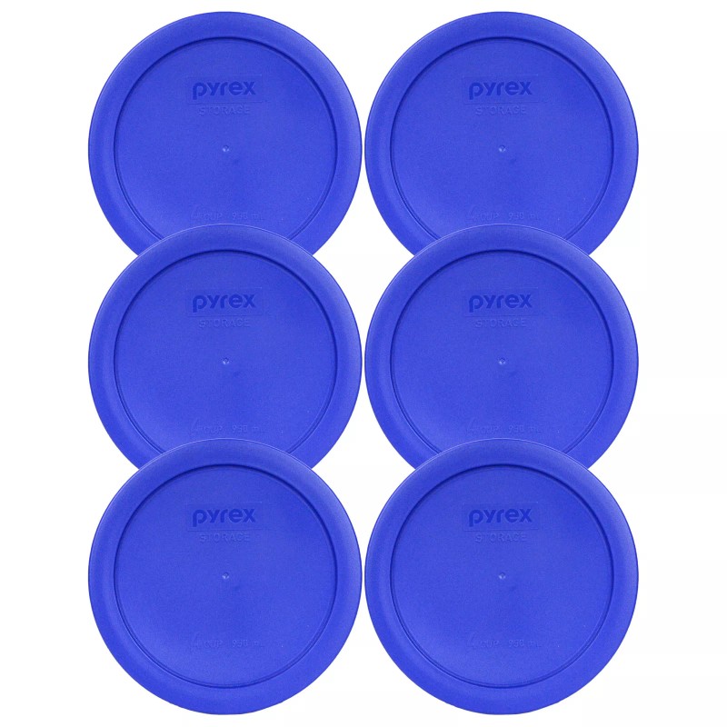 Pyrex 7201-PC 6" Cobalt Blue 6 Pack Plastic Cover Lid