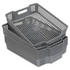 Ggbin Plastic Basket for Organizing, Grey Basket Trays, Set of