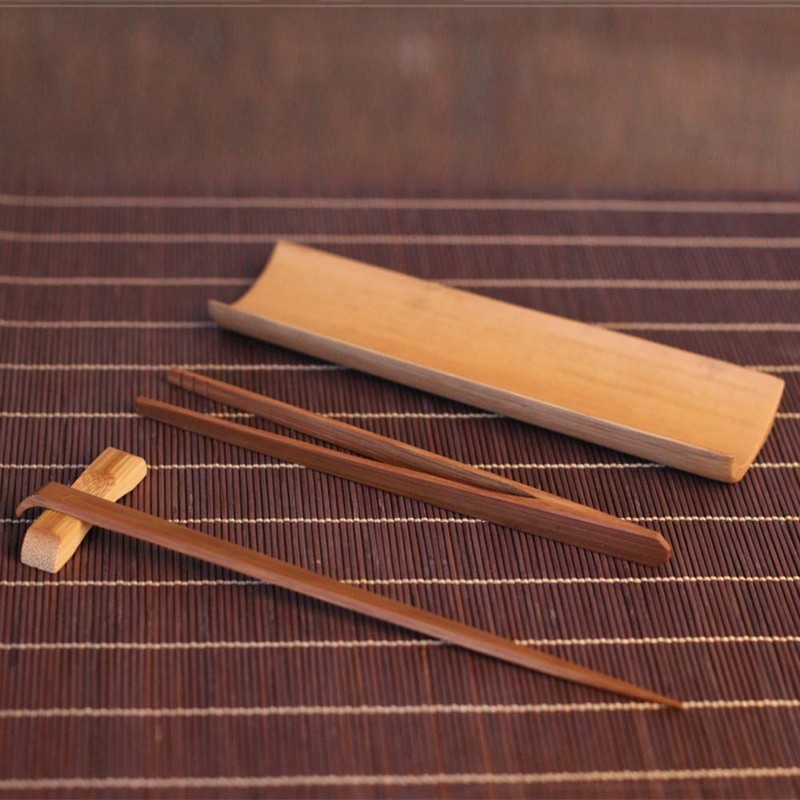 POFET Tea Ceremony 4 PCS/SET Handmade Bamboo Rectangle Tea Serving
