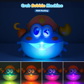 Bath Toys,Light Up Crab Bath Bubble Maker Bathroom Toys for Kids Ages 1-3 4-8,Bath Bubble Machine with Colourful Light Toddler Bathub Toy Great Birthday Gifts for Kids