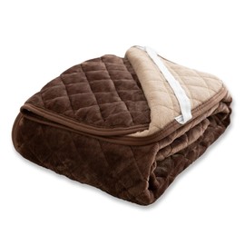 Sylphyz Reversible 100% Cotton Terry Cloth Flannel All Seasons Warm Washable Fall Winter (Brown, Single)