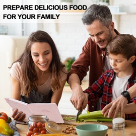 JUBTIC Blank Recipe Book to Write in Your Own Recipes, Personal Cook Books to Write in and Hardcover Recipe Notebook with 2 colorful stickers for Family Recipes(A5, Pink)