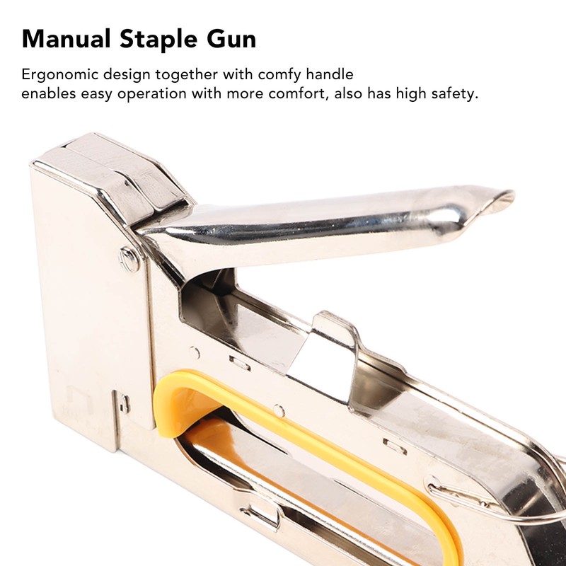 Staple Gun Manual Stapler Nailer Stainless Steel High Capacity for