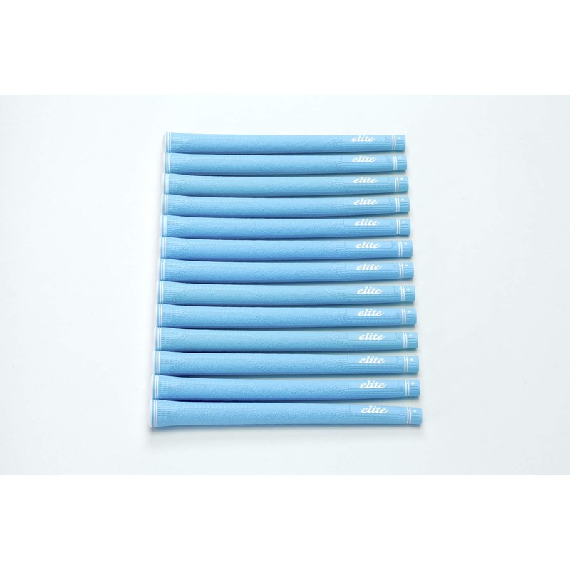 elitegrips CX46 Golf Grips, 13-Pack, Pearl Light Blue, No Backline
