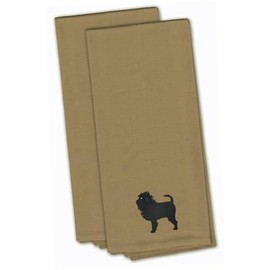 Caroline's Treasures BB3448TNTWE Affenpinscher Tan Embroidered Kitchen Towel (Set of 2), 28" x 19", Multicolor