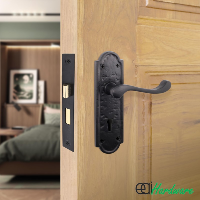 EAI Matt Black Sashlock - Fire Rated & CE Approved