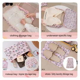 Travel Packing Cubes Lightweight Luggage Organiser Bag Set Suitcase Organizer Bags Set for Travel Carry (Pink-A)