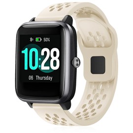 Strisinho 19mm Breathable Bands Compatible with Veryfitpro ID205L Smart Watch, Soft Silicone Watch Strap for Veryfitpro,Popglory ID205L,GRV ID205L/ID205/ID205U/ID205S/ID205G/YAMAY/Willful SW020/SW021