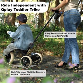 Toddler Tricycles for 2 to 6 Year olds-2 in 1 Kid's Trikes Bike with Push Handles Adjustable & Removable, Push Bike with Toy Storage Basket for Boys & Girls Tricycle Gift