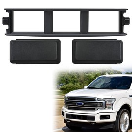 Front Bumper Lower Grille Panel Cover Kit, Replacement for 2018-2020 Ford F-150, Part # JL3Z-17E810-AB JL3Z-17E811-AB JL3Z17B968BB (Black)