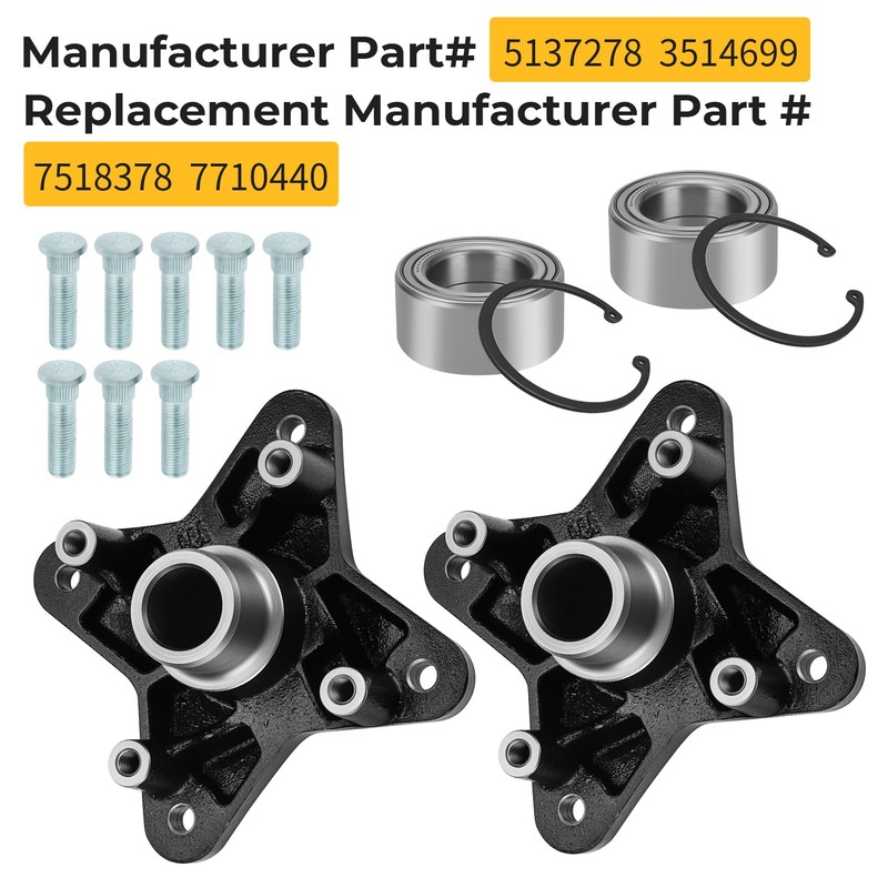 M MATI 2PCS Rear Wheel Hubs & Bearing kit for
