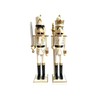 Set of 2 Jeweled King and Guard Christmas Nutcrackers 24"