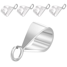 5Pcs 925 Sterling Silver Pendant Bail, Sterling Silver Bails for Jewelry Making, Jewelry Bails for Pendants Slider Connectors for Necklace Making Supplies DIY Craft