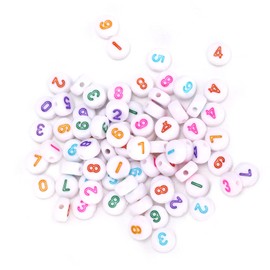 Number Beads, 300Pcs Round Number Beads Practical Colorful Smooth for Clothing Accessories for Jewelry Making DIY Handicrafts