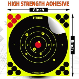PTPHJEG Bright Fluorescent Yellow Adhesive Splatter Shooting Targets 8x8 Inches (25 Pack)