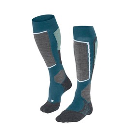FALKE Women's Ski Socks SK2 Intermediate W Kh Wool Functional Material Warm Thick 1 Pair, Blue Lagoon 6908, 37-38