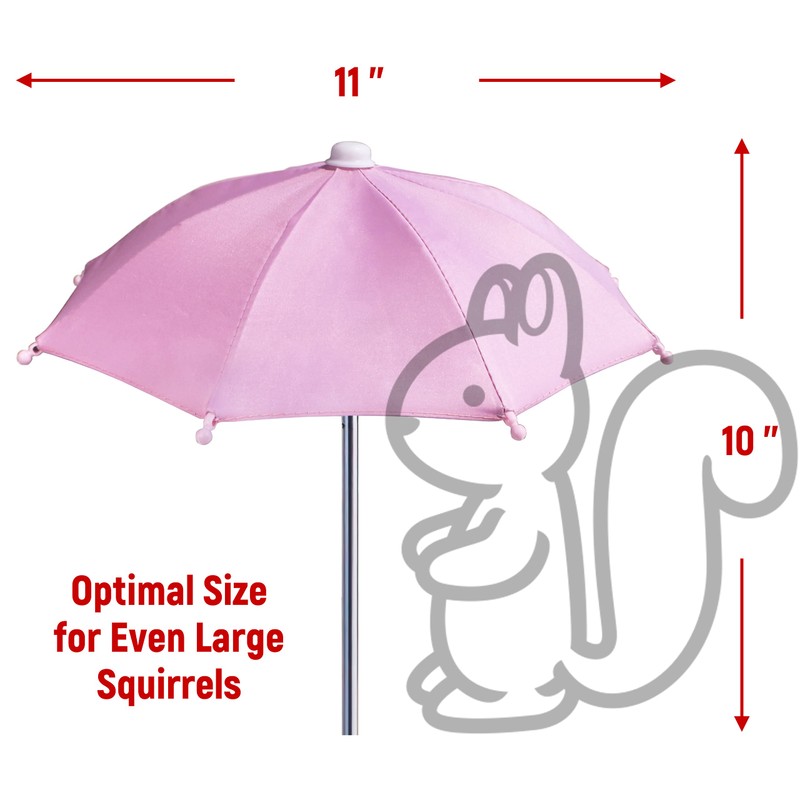 Replacement Mini Umbrella for COZYNUT Squirrel Feeder Picnic Table (Pink)