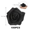 INSUNSIX Artificial Rose Flower Heads, 100pcs Black Fake Roses Artificial