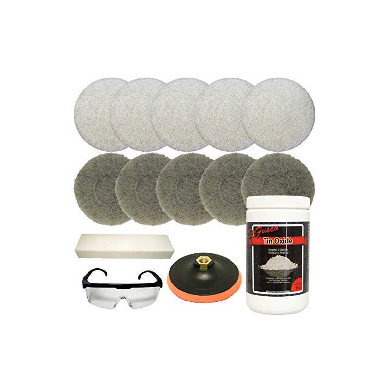 Tin Oxide Bundle with Backer Pad for Polishing Lapidary Materials