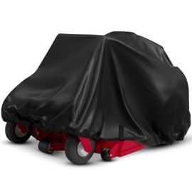 ADODIECA Zero Turn Mower Cover, Heavy Duty 420D Polyester Oxford Lawn Mower Cover Fits Decks up to 60", Against Water, UV, Dust, Dirt, Wind, Tractor Cover for Outdoor