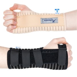 Actesso Breathable Wrist Support Brace Splint - Ideal for Carpal Tunnel, Sprains, and Tendonitis (Black, Small Right)