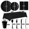 404 Pieces Disposable Plastic Dinnerware Set, Plastic Cutlery Set Includes