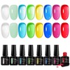 MEET ACROSS Jelly Gel Nail Polish Set, Translucent Clear Colors