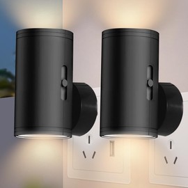 KUWUNG Socket Lamp Dimmable, Pack of 2 Night Light with Sensor, Night Light Socket Dimmable, Up and Down Lights Indoor, Dimmable Night Light for Hallway, Bedroom, Stairs