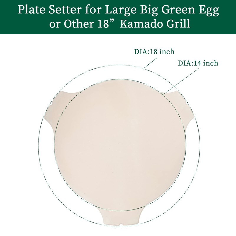 Quantfire 15.5" Plate Setter Heat Deflector for Medium Big Green