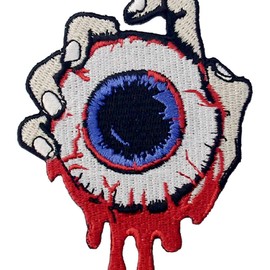 Catch The Eyeball with Blood Patch Embroidered Applique Badge Iron On Sew On Emblem
