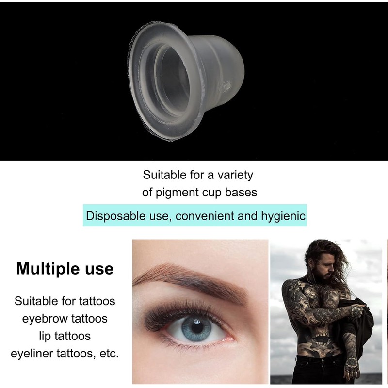 Yinhing Cazas de Tinta de Tatuaje de 100 Piezas, Silicona