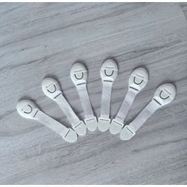 Child Safety Lock-Cabinet Lock-Baby Security Lock-Drawer Lock- Strong adhesive 6-Pack Child Safety Locks; Cabinet Doors- Dresser Drawers-Fridges- Multi-Purpose Protection, Free 6 Extra Adhesive Pads