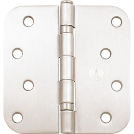 Stone Harbor Hardware 4" Ball-Bearing Door Hinges, 5/8" Radius Corner, Satin Nickel, 3-Pack