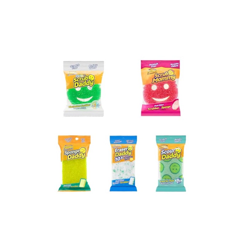 Scrub Daddy Essentials Complete Bundle with Scrub Mommy, Scour Daddy,