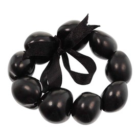 Hawaiian Lei Bracelet of Black Kukui Nuts