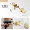 Leydebong 6 Pack Gold Ball Door Knobs with Lock, Keyless