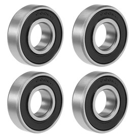 TOP-VIGOR 4Pcs 6001-2RS Deep Groove Ball Bearings, Z1 12mm x 28mm x 8mm Double Sealed Industrial Bearings, Chrome Steel Skateboard Bearings for Electrical Instrument Equipment