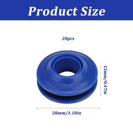 RAXLUPO Pack of 20 Plastic Eyelets Set for Tarpaulin, Eyelet Set Eyelets Blue Pool Cover Plastic Eyelets for Tarpaulin Textile Tarpaulin Curtains Tents Pool Tarpaulin (28 x 28 x 11 mm)