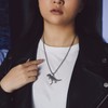 Bandmax Stainless Steel Dinosaur Necklace for Men Dinosaur Animal Skull