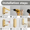 KEEYOYOBE 2PC Foldable Wall Hooks - Gold Coat Hooks for