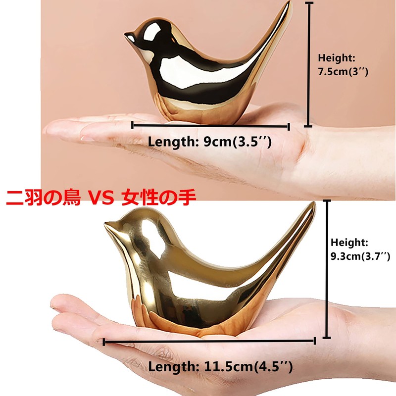 Small Golden Bird Statue Decor Modern Decoration Cute Animal Figurine