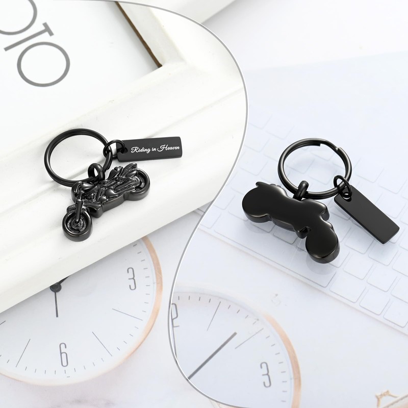 XSMZB Cremation Jewelry Urn Keychain for Ashes Motorcycle Memorial Keychain