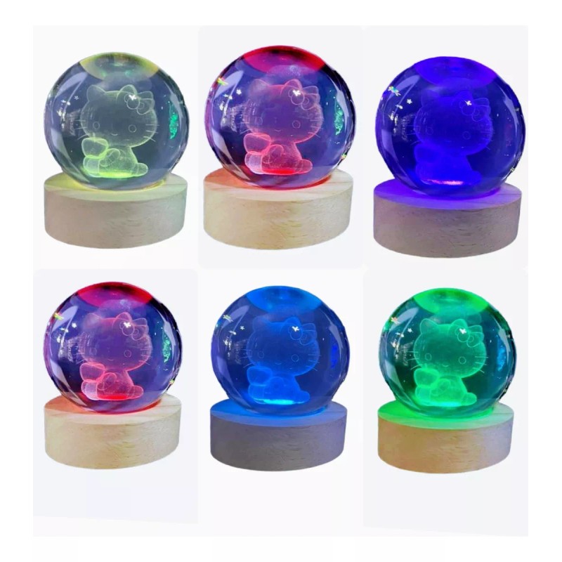 KH Lámparas De Escritorio Noche Led 3d Bola De Cristal